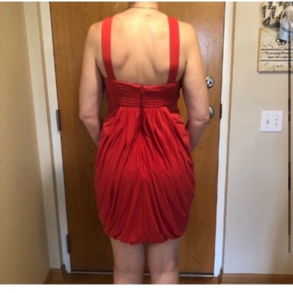 BCBGMaxAzria coral cut out bling sleeveless dress Sz S EUC - Picture 3 of 15